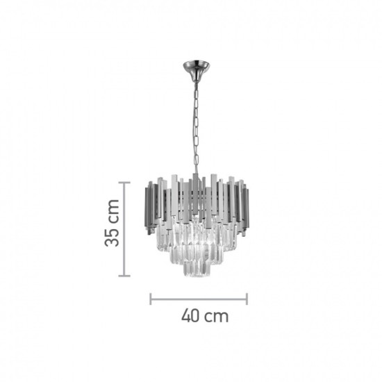 ARISTO ΚΡΕΜΑΣΤΟ ΦΩΤΙΣΤΙΚΟ 4ΦΩΤΟ ΚΡΥΣΤΑΛΛΟ ΑΛΟΥΜΙΝΙΟ ΧΡΥΣΟ Φ40cm