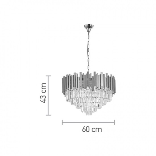 ARISTO ΚΡΕΜΑΣΤΟ ΦΩΤΙΣΤΙΚΟ 8ΦΩΤΟ ΚΡΥΣΤΑΛΛΟ ΑΛΟΥΜΙΝΙΟ ΧΡΥΣΟ Φ60cm