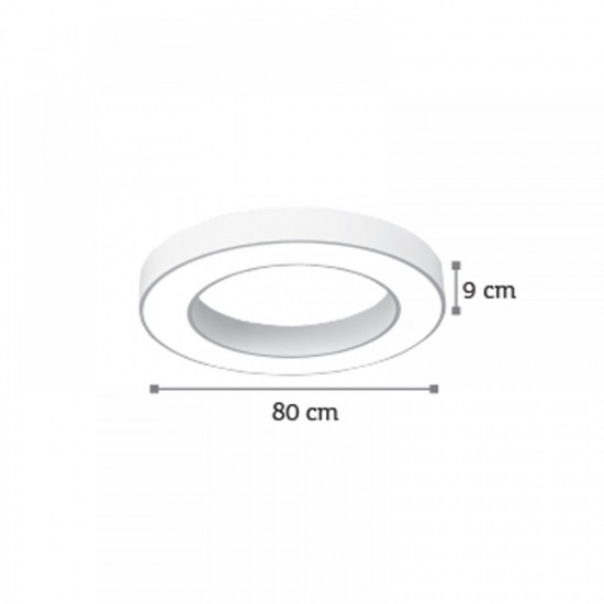 Μοντέρνο Κρεμαστό/οροφής Φωτιστικό με Ενσωματωμένο LED σε Λευκό Χρώμα 80cm