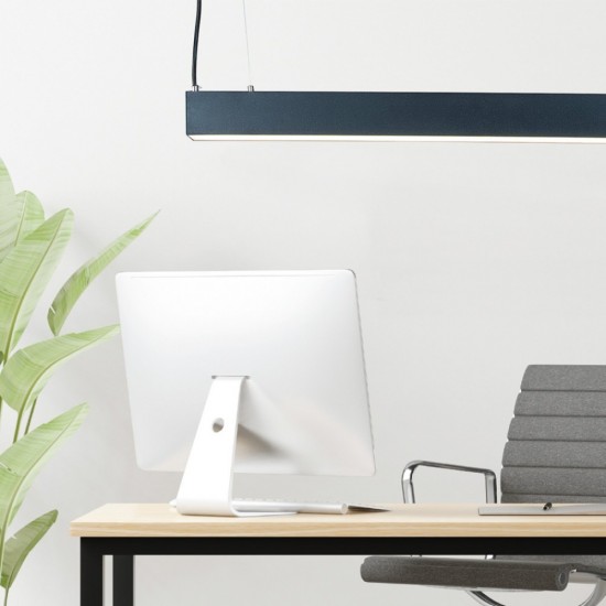 Γραμμικό Φωτιστικό Οροφής/Κρεμαστό LED Αλουμινίου Μαύρο 90cm