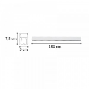 Γραμμικό Φωτιστικό Οροφής/Κρεμαστό LED Αλουμινίου Λευκό 180cm
