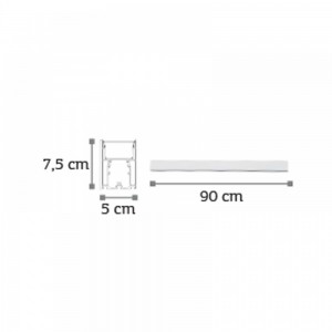 Γραμμικό Φωτιστικό Οροφής/Κρεμαστό LED Αλουμινίου Λευκό 90cm