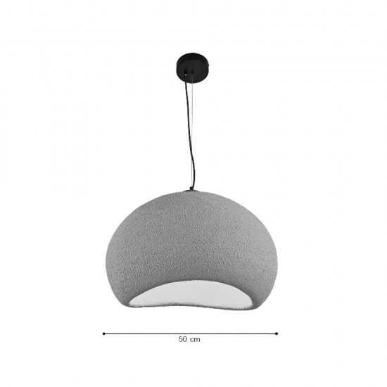 ALFA ΚΡΕΜΑΣΤΟ ΦΩΤΙΣΤΙΚΟ 1ΦΩΤΟ FIBERGLASS ΓΚΡΙ Φ50cm