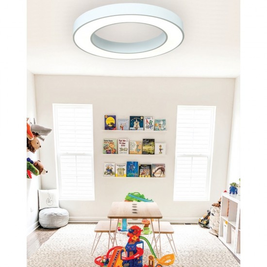 Μοντέρνο Κρεμαστό/οροφής Φωτιστικό με Ενσωματωμένο LED σε Μαύρο Χρώμα 80cm