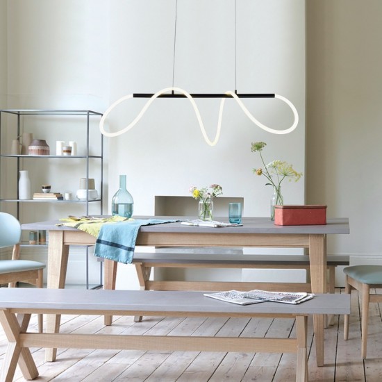 Μοντέρνο Κρεμαστό Φωτιστικό Ράγα με Ενσωματωμένο LED σε Λευκό Χρώμα