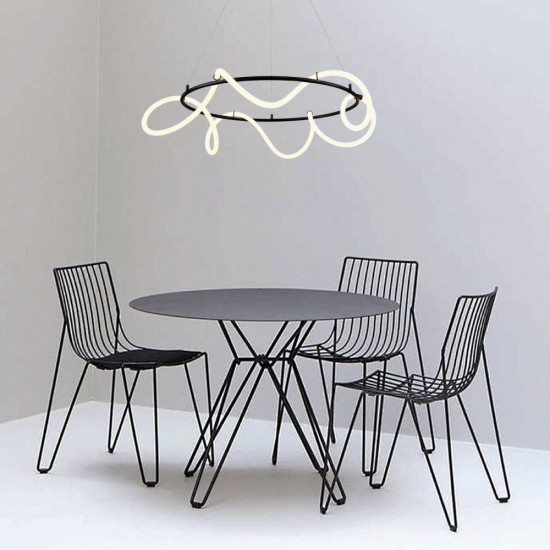 Κρεμαστό Φωτιστικό Μοντέρνο LED Μαύρο Φ60