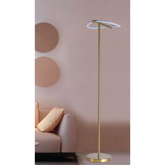 Μοντέρνο LED Φωτιστικό Δαπέδου με Θερμό Λευκό Φως σε Χρυσό Χρώμα Υ150xΜ40εκ.
