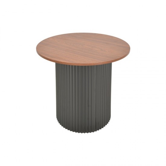 Βοηθητικό τραπέζι Dovel mdf σε καρυδί-μαύρη απόχρωση Φ50x45εκ