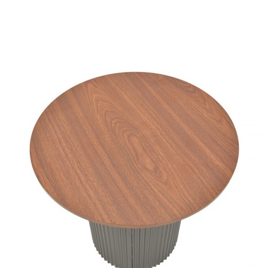 Βοηθητικό τραπέζι Dovel mdf σε καρυδί-μαύρη απόχρωση Φ50x45εκ