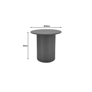 Βοηθητικό τραπέζι Dovel mdf σε καρυδί-μαύρη απόχρωση Φ50x45εκ
