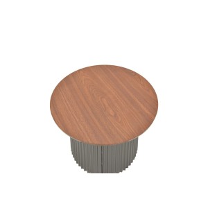 Τραπέζι σαλονιού Dovel mdf σε καρυδί-μαυρη απόχρωση Φ70x40εκ