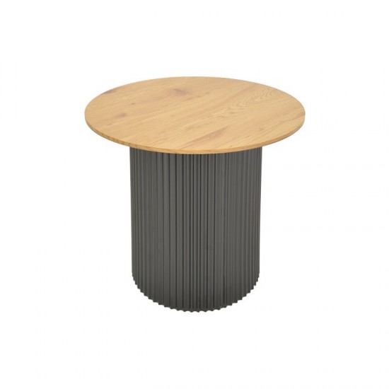 Βοηθητικό τραπέζι Dovel mdf σε sonoma -μαύρη απόχρωση Φ50x45εκ