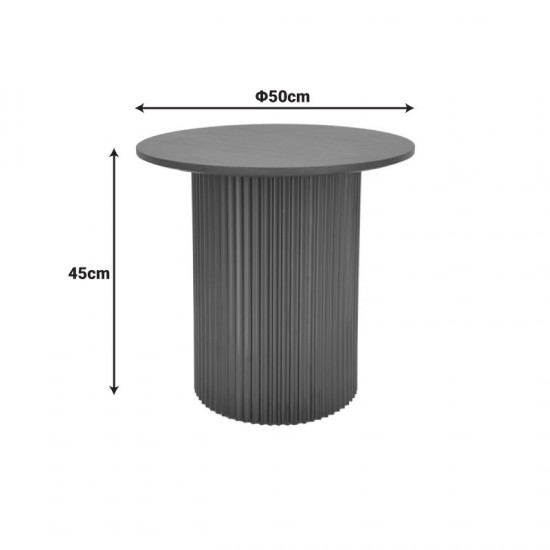Βοηθητικό τραπέζι Dovel mdf σε sonoma -μαύρη απόχρωση Φ50x45εκ