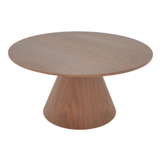 Τραπέζι σαλονιού Donda mdf σε καρυδί απόχρωση Φ80x45εκ