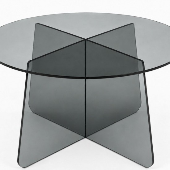 Τραπέζι σαλονιού Cleary tempered 8mm γυαλί ανθρακί Φ70x45εκ Τραπέζι σαλονιού Cleary tempered 8mm γυαλί ανθρακί Φ70x45εκ