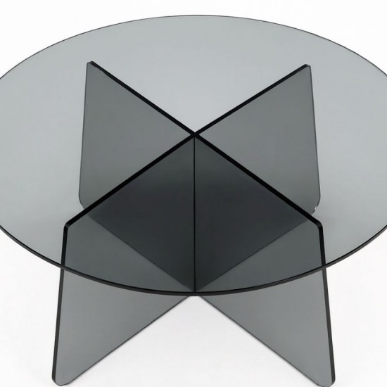 Τραπέζι σαλονιού Cleary tempered 8mm γυαλί ανθρακί Φ70x45εκ Τραπέζι σαλονιού Cleary tempered 8mm γυαλί ανθρακί Φ70x45εκ