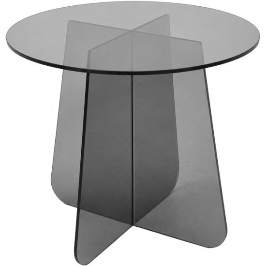 Τραπέζι βοηθητικό Cleary tempered 8mm γυαλί ανθρακί Φ50x45εκ Τραπέζι βοηθητικό Cleary tempered 8mm γυαλί ανθρακί Φ50x45εκ