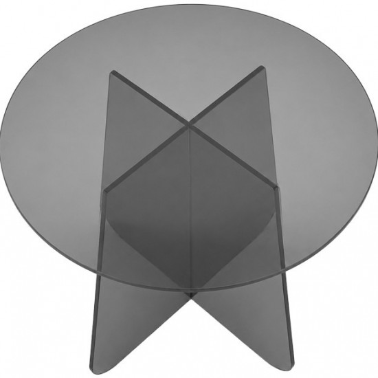 Τραπέζι βοηθητικό Cleary tempered 8mm γυαλί ανθρακί Φ50x45εκ Τραπέζι βοηθητικό Cleary tempered 8mm γυαλί ανθρακί Φ50x45εκ