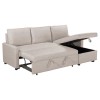 Γωνιακός καναπές κρεβάτι Infuse με αποθηκευτικό χώρο μπεζ ύφασμα 203x130x88εκ