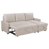 Γωνιακός καναπές κρεβάτι Infuse με αποθηκευτικό χώρο μπεζ ύφασμα 203x130x88εκ