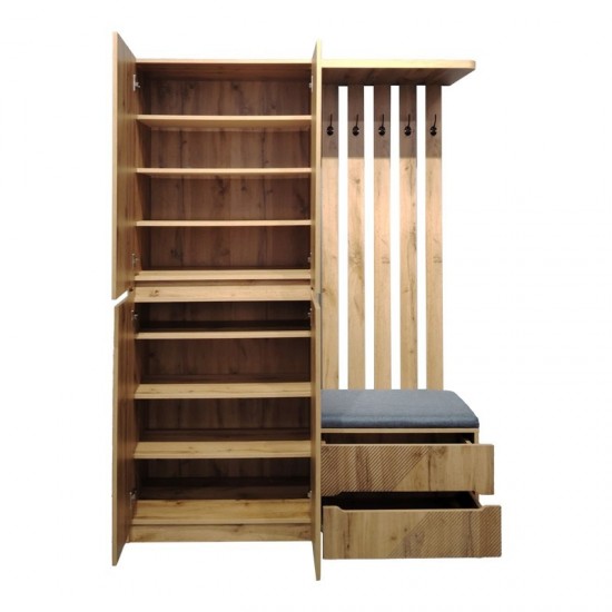 Έπιπλο εισόδου Zomie σε oak απόχρωση 131x41.5x180.4εκ