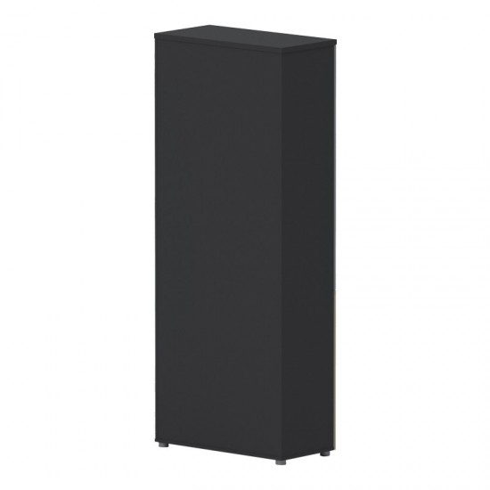 Ντουλάπα γραφείου επαγγελματική με γυάλινες πόρτες Lotus σε φυσική-ανθρακί απόχρωση 80x40x200εκ