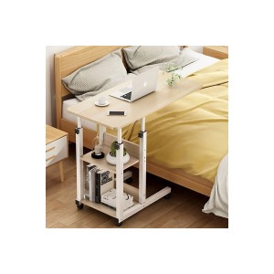 Βοηθητικό τραπέζι Babs τροχήλατο λευκό-φυσικό 60x40x85εκ