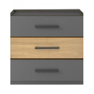 Κομοδίνο Sonlen μελαμίνη και mdf σε καρυδί-ανθρακί απόχρωση 60x40x66εκ