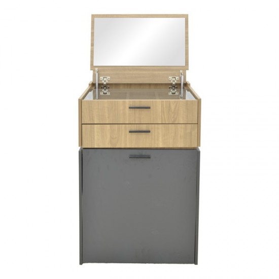 Τουαλέτα κρεβατοκάμαρας Sonlen  ανθρακί-ανοιχτό καρυδί 60x45x122εκ