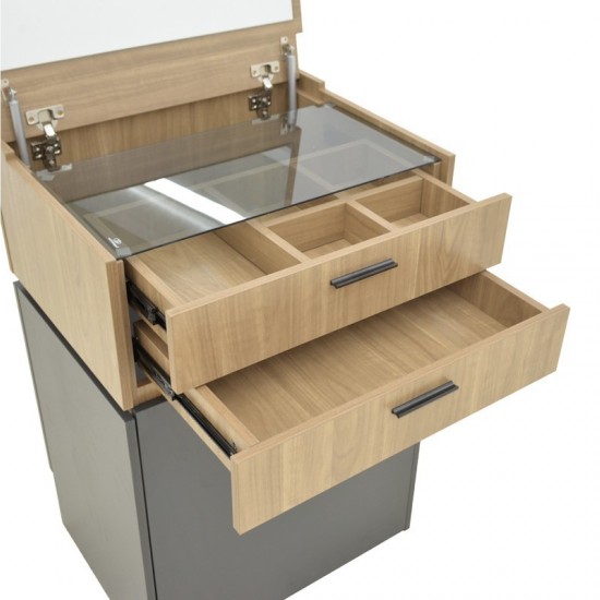 Τουαλέτα κρεβατοκάμαρας Sonlen  ανθρακί-ανοιχτό καρυδί 60x45x122εκ