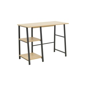 Γραφείο εργασίας Ferje με ράφια mdf σε φυσική με μαύρη απόχρωση 100x48x75εκ