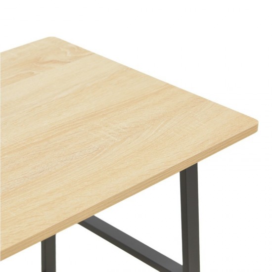 Γραφείο εργασίας Ferje με ράφια mdf σε φυσική με μαύρη απόχρωση 100x48x75εκ