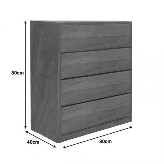 Συρταριέρα Kuanger mdf σε καρυδί απόχρωση 80x40x80εκ