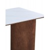 Τραπέζι Versy sintered stone-mdf σε λευκό μαρμάρου με καρυδί βάση 160x90x75εκ