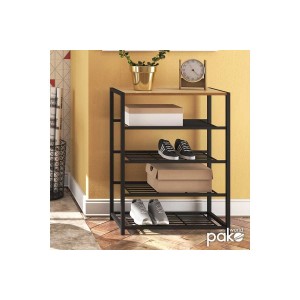 Παπουτσοθήκη Ramon 12 ζευγών φυσικό-μαύρο 63x30x83εκ