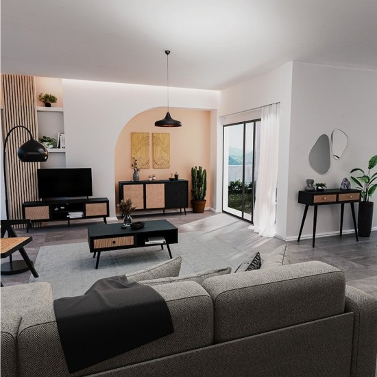 Μπουφές Oslo μαύρο-φυσικό 150x39x79εκ Μπουφές Oslo μαύρο-φυσικό 150x39x79εκ