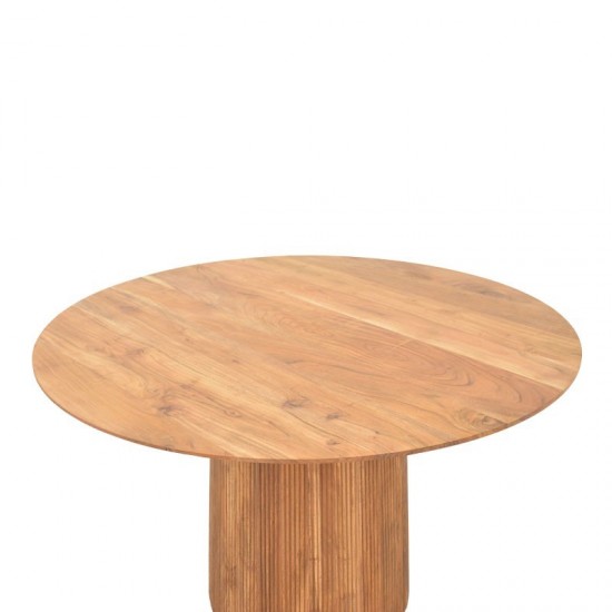 Τραπέζι Canicule μασίφ ξύλο ακακίας σε φυσική απόχρωση Φ150x75εκ