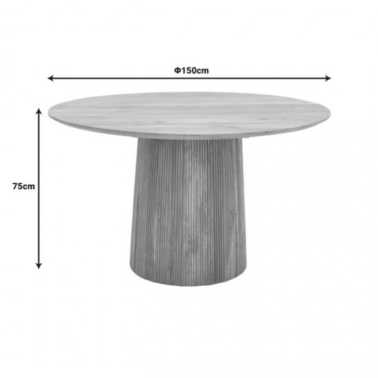 Τραπέζι Canicule μασίφ ξύλο ακακίας σε φυσική απόχρωση Φ150x75εκ