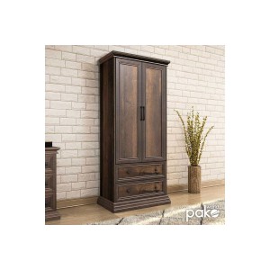 Ντουλάπα ρούχων δίφυλλη Mozart χρώμα καρυδί 83x52x202,5εκ