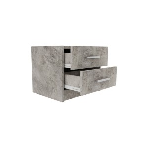 Κομοδίνο OLYMPUS με 2 συρτάρια χρώμα antique ανθρακί 47.5x40.5x40.5εκ