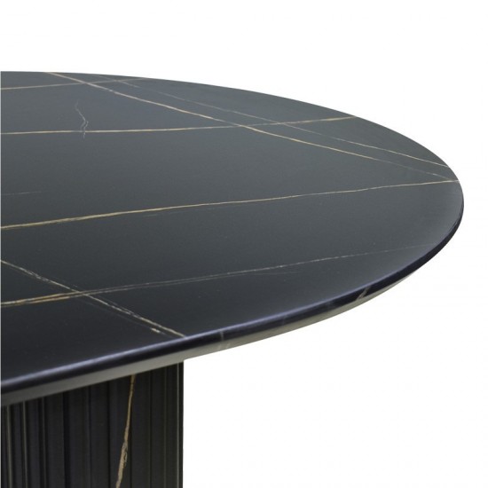 Τραπέζι Nembou mdf σε απόχρωση μαύρου μαρμάρου 210x100x76εκ