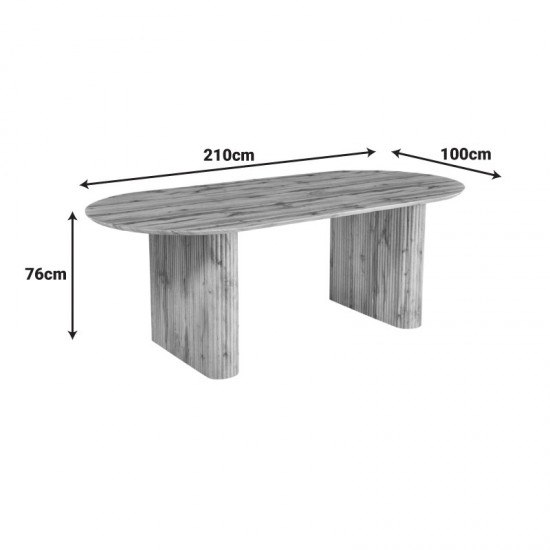Τραπέζι Nembou mdf σε oak απόχρωση 210x100x76εκ