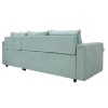 Γωνιακός καναπές-κρεβάτι αναστρέψιμος Lilian ύφασμα πράσινο μέντας 225x148x81εκ
