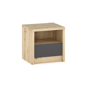 Κομοδίνο Lavinia ανθρακί-sonoma 46.5x39.5x45.5εκ