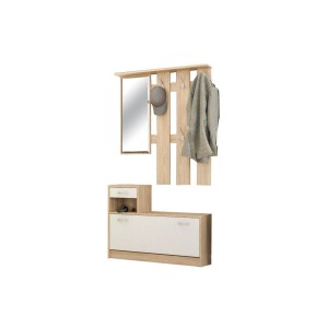 Έπιπλο εισόδου Jamie φυσικό-λευκό 100x27,5x187εκ