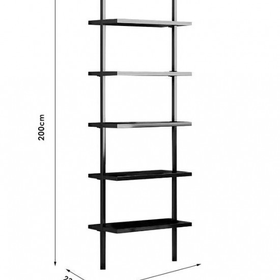 Βιβλιοθήκη Harris μαύρο 60x22x200εκ