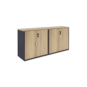 Nτουλάπια γραφείου τετράφυλλα Lotus χρώμα φυσικό-ανθρακί 160x40x80εκ