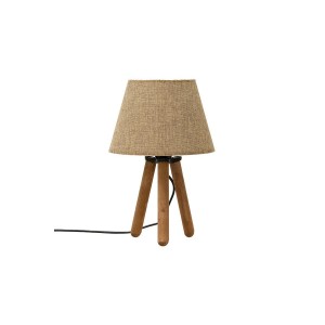 Επιτραπέζιο φωτιστικό PWL-1071 Ε27 μπεζ καφέ-καρυδί Φ22x32εκ