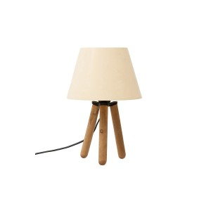 Επιτραπέζιο φωτιστικό PWL-1073 Ε27 εκρού-καρυδί Φ22x33εκ