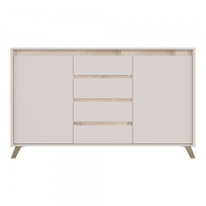 Μπουφές Belka κρεμ με oak 155x45x93,7εκ